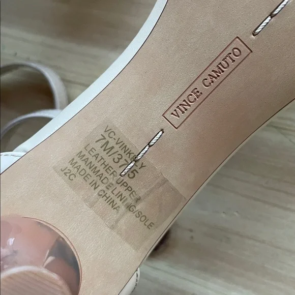 Vince Camuto Women's Nude Square Toed Kitten Heeled Sandals - Picture 9 of 10